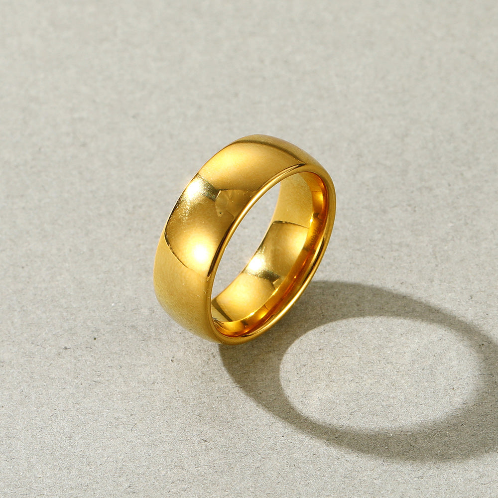 Polished Gold Tungsten Carbide Doom Band Ring for 4mm/6mm/8mm Width
