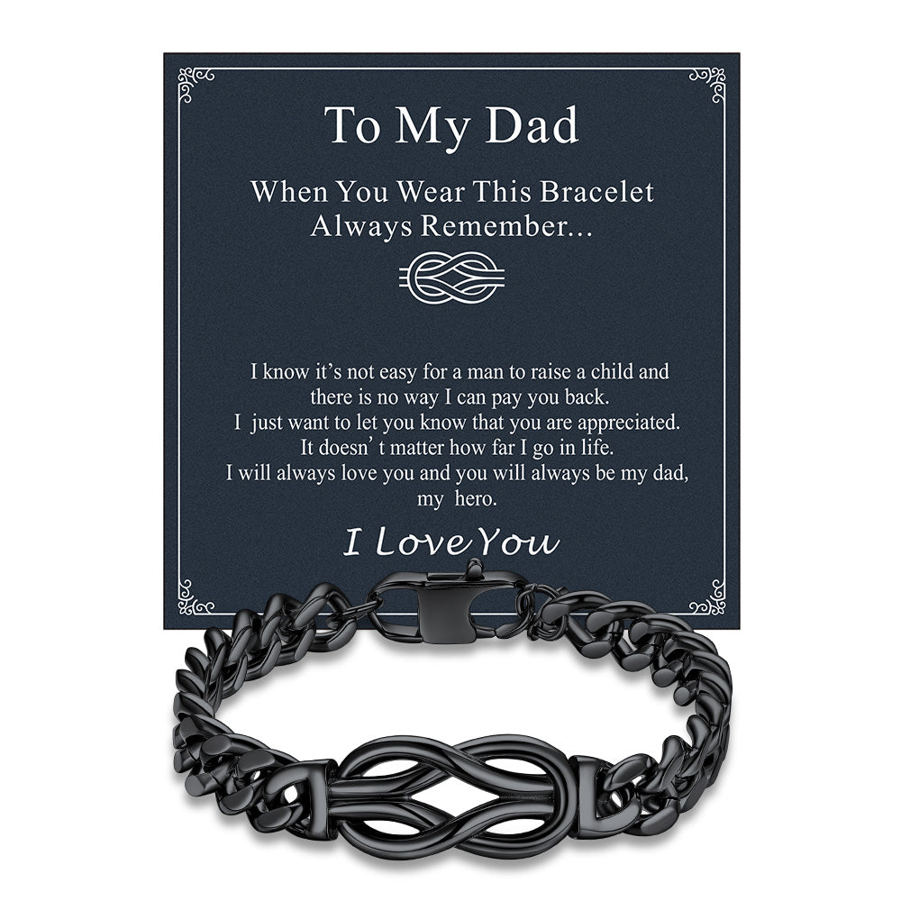 To My Love Infinity Love Knot Cuban Chain Bracelet for Couple