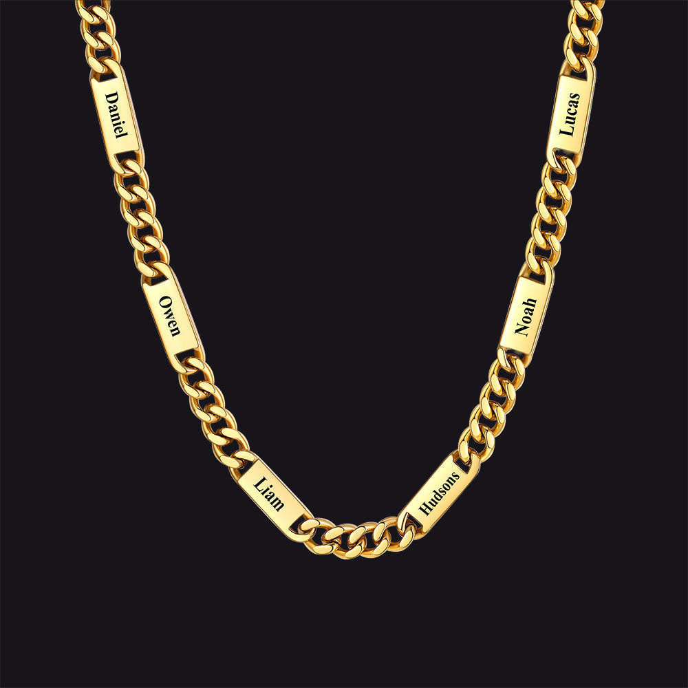 Customized Engraved Cuban Chain Name Link Necklace for