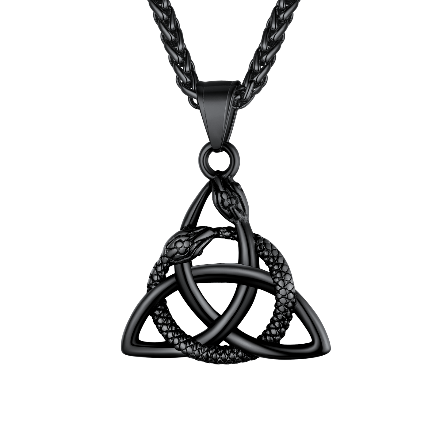 Ouroboros Celtic Knot Snake Pendant Necklace