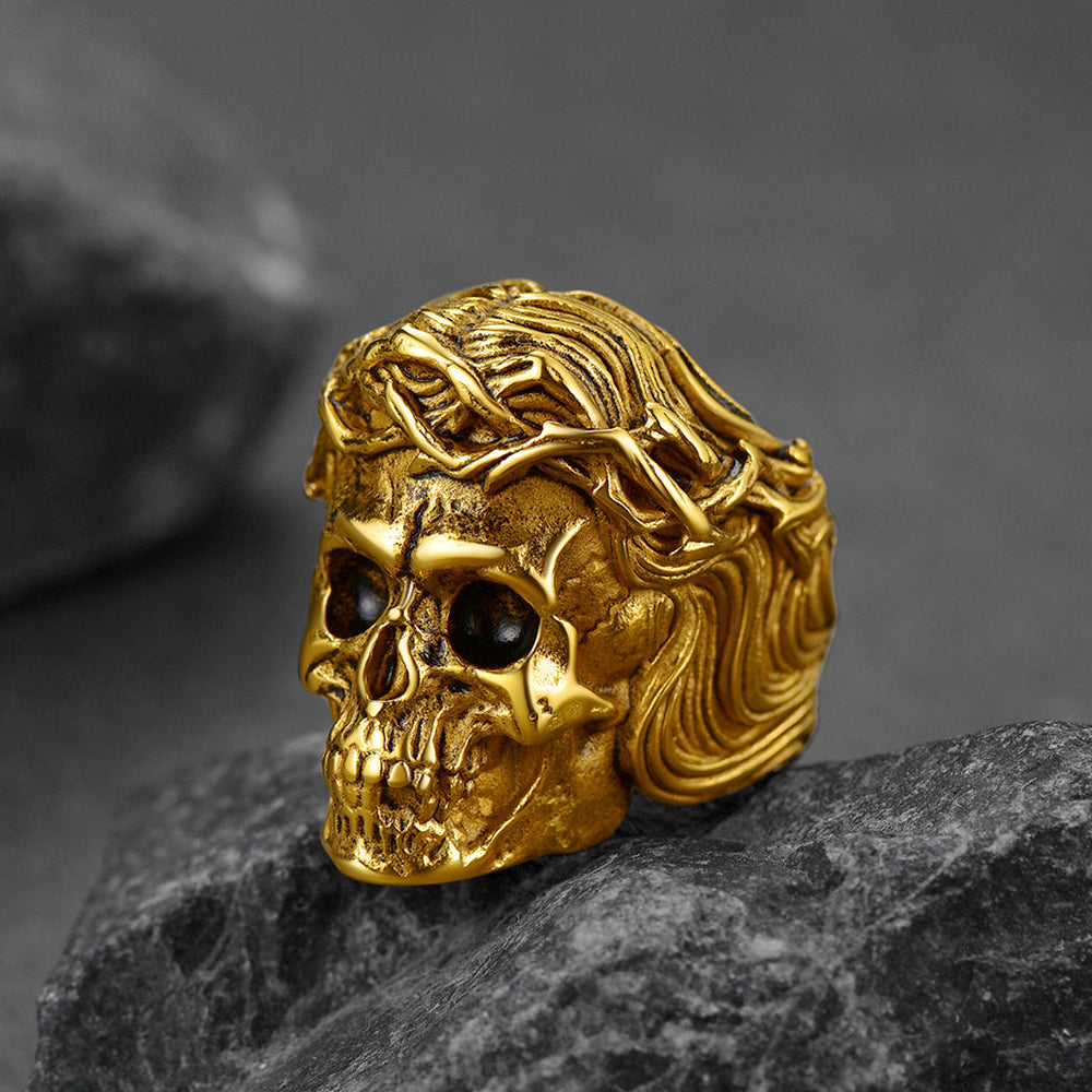Flash Crown of Thorns Skull Ring for Stainless Steel