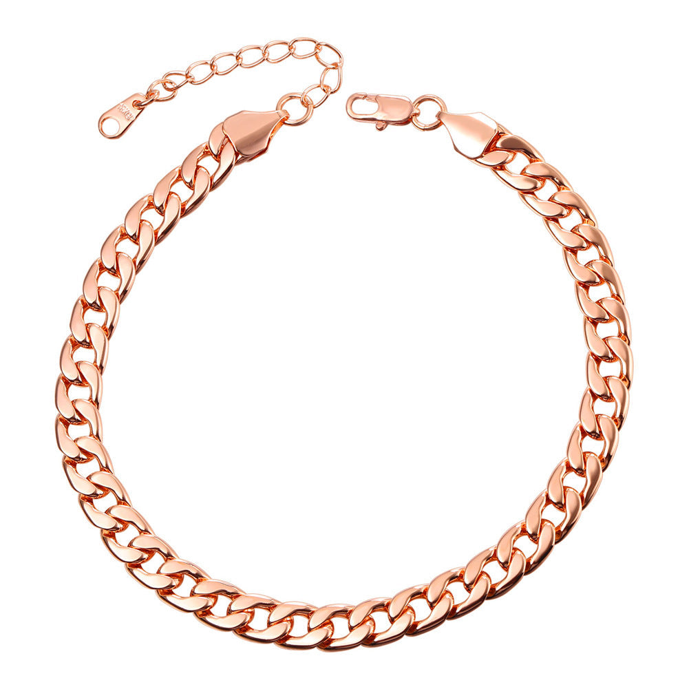 7mm Cuban Chain Anklet Bracelet for