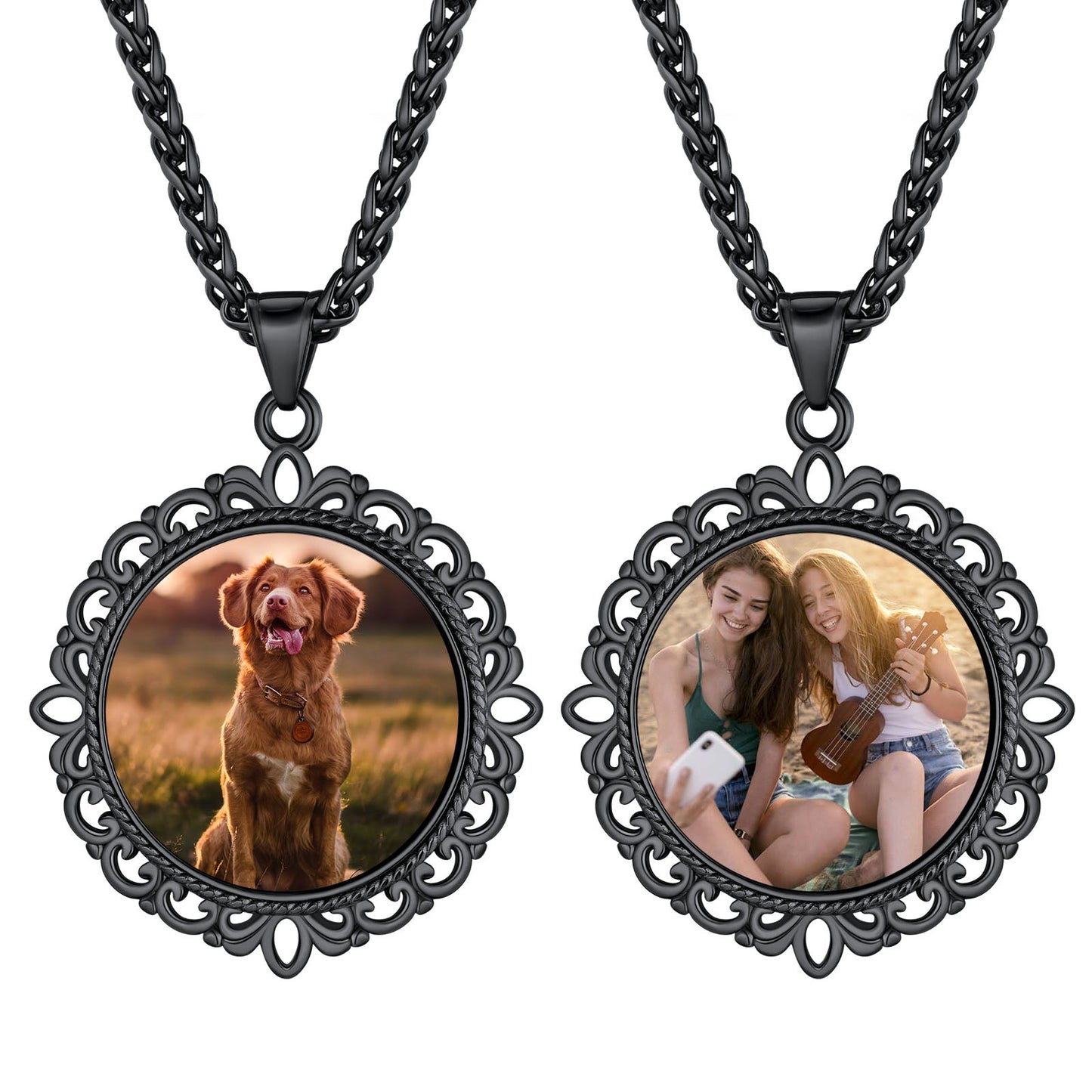 Customized Double-side Photo Pendant Memorial Necklace With Picture