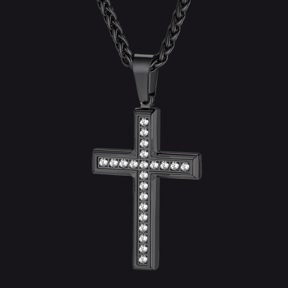 Diamond Cross Pendant Necklace for