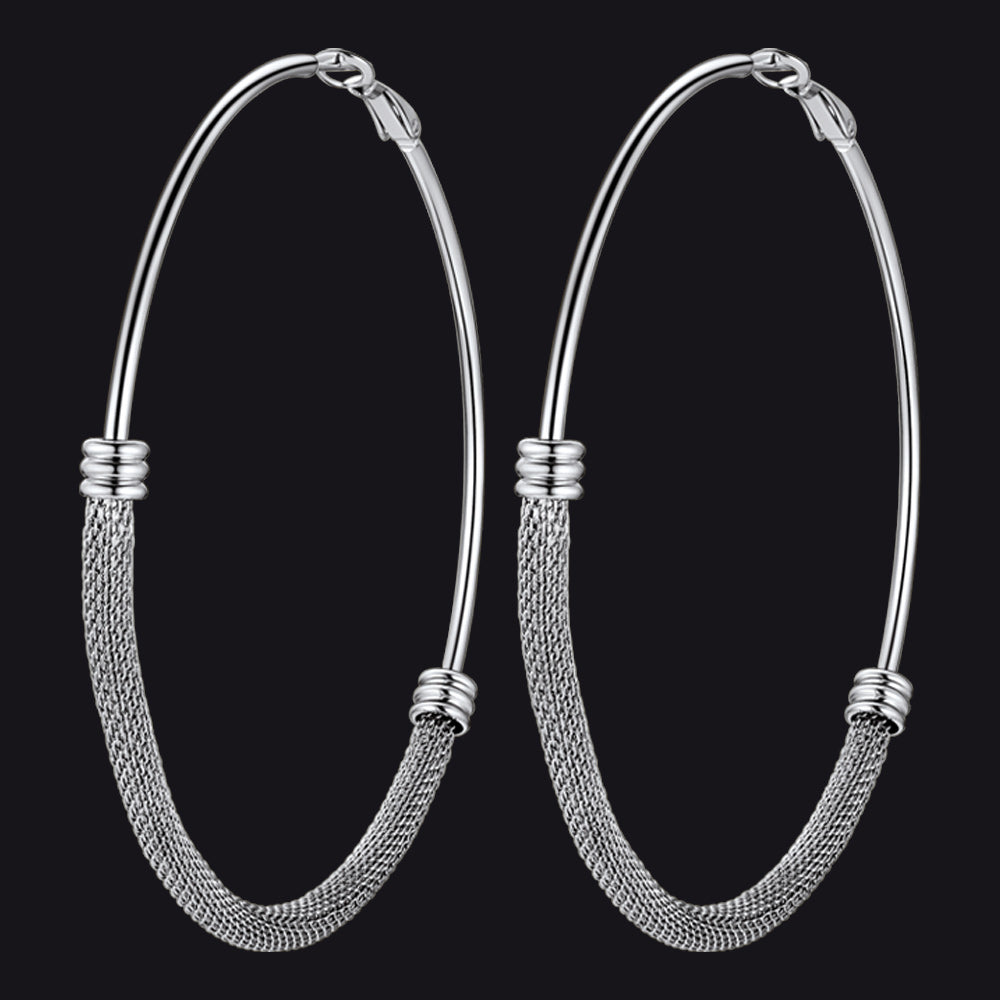 Minimalist Chunky Hoop Earrings for With Lobster Clasp