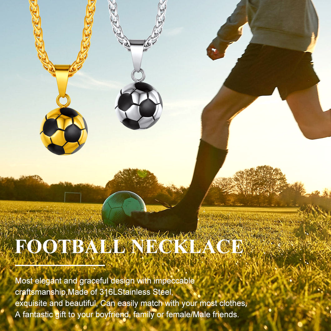Soccer Football Necklace Lucky Charm for Ball Fans