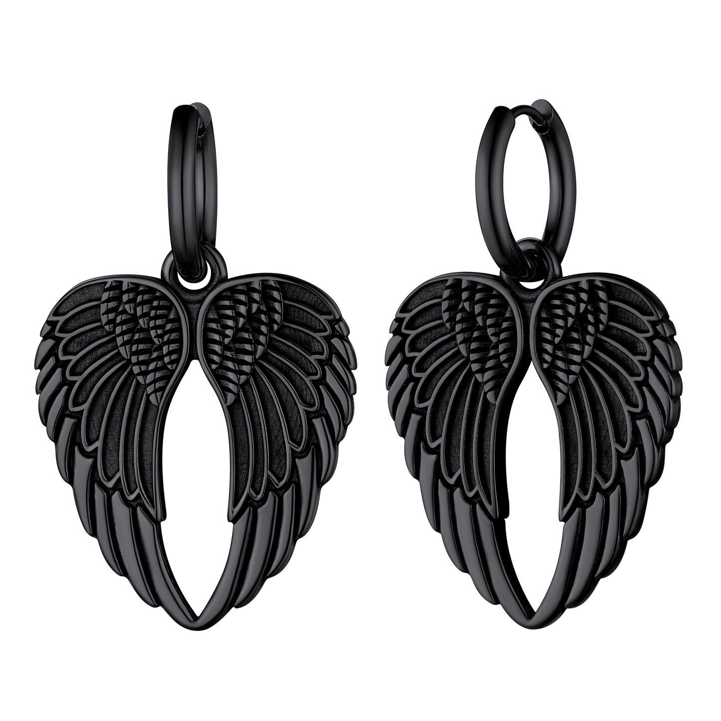 Flash Punk Angel Wing Hoop Dangle Earrings for
