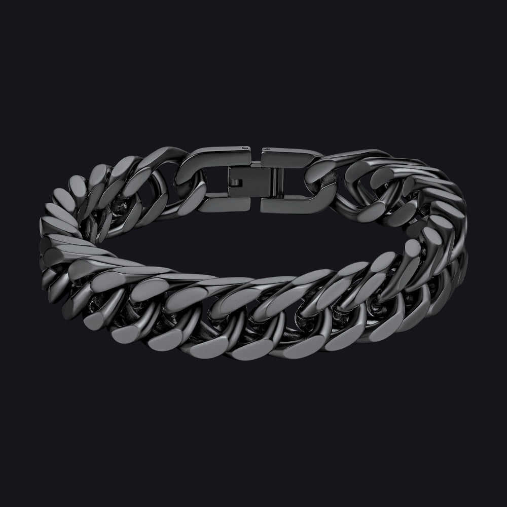 Cuban Chain Bracelet Gift for /dad/son, 8/12/17mm Width