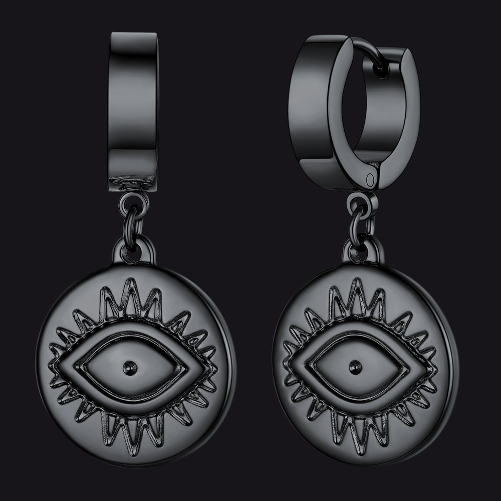 Evil Eye Hoop Dangle Earrings for