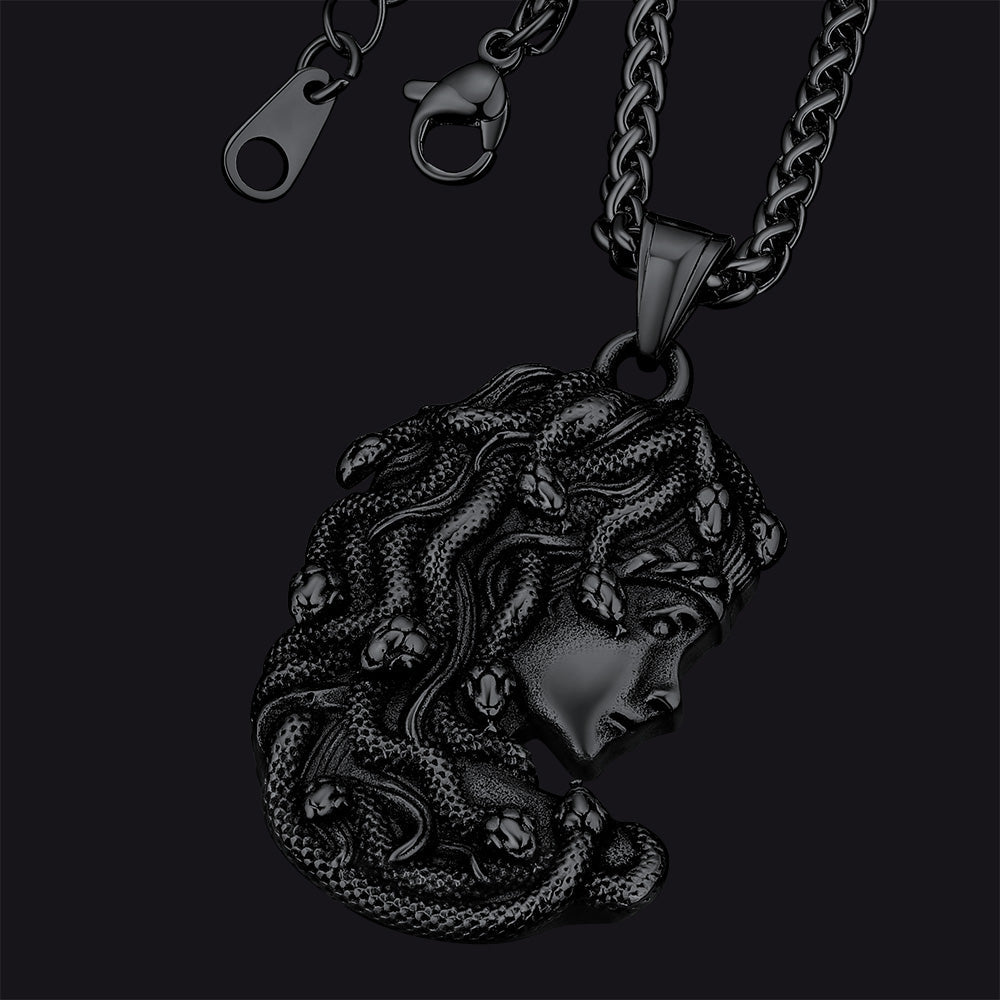 Greek Mythology Medusa Pendant Necklace Stainless Steel
