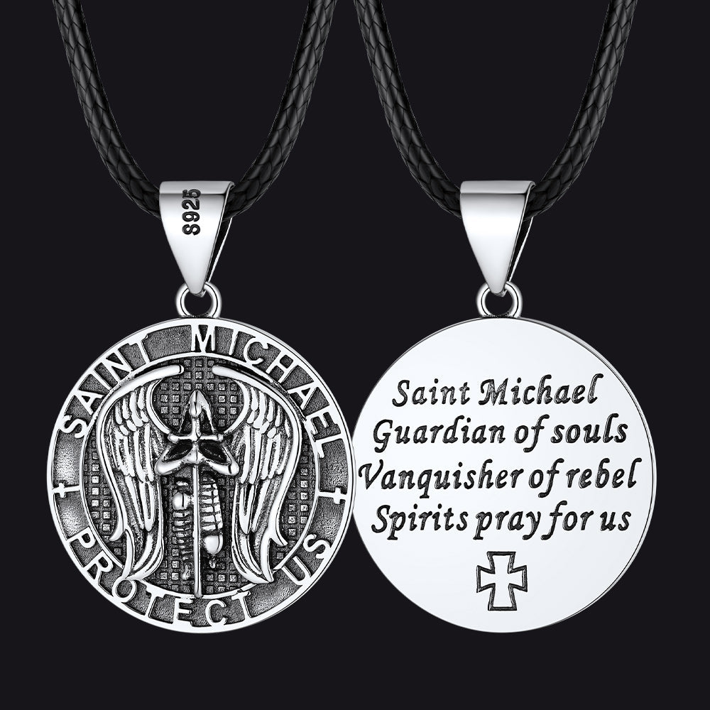 Christian Saint Michael Pendant Necklace Medal for