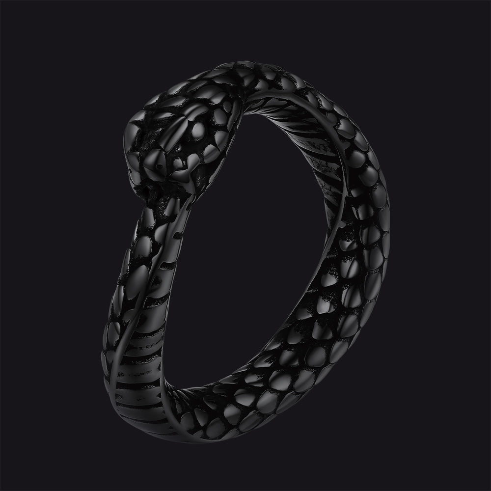 Stainless Steel Midi Snake Band Ring for