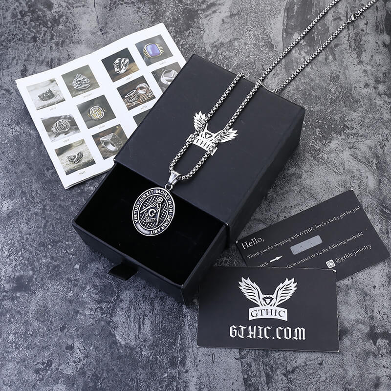 Ag Eye of Providence Stainless Steel Masonic Pendant