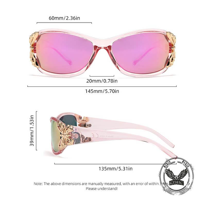 Butterfly Decorated Polarized Pc Sunglasses