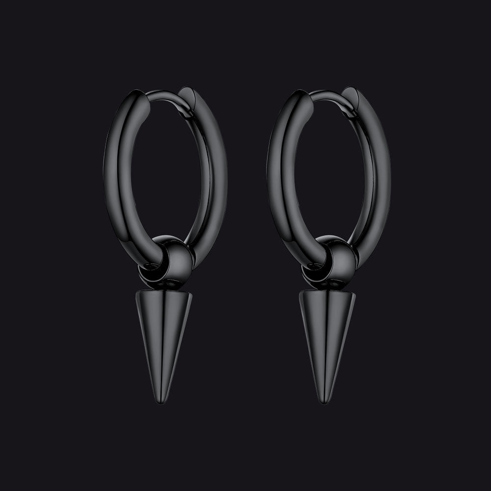 Punk Spike Huggie Hoop Earrings for