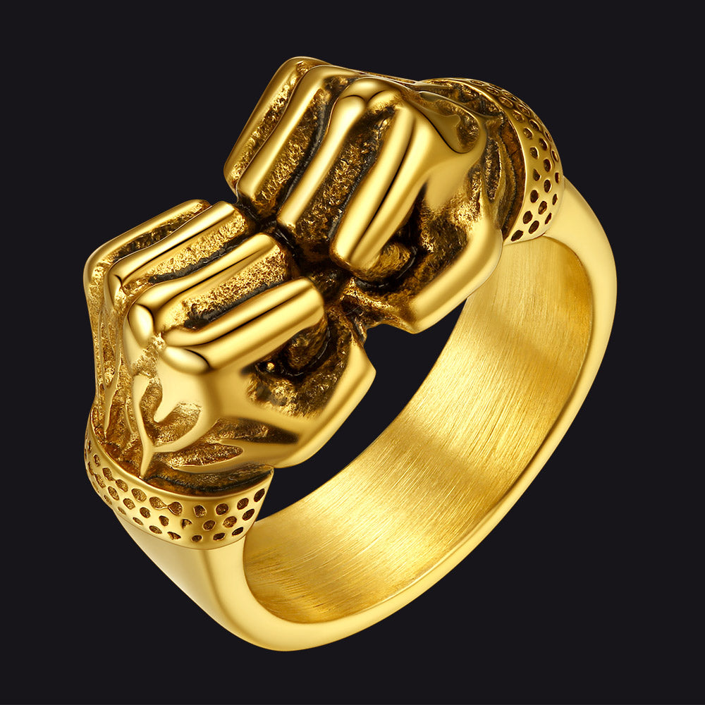 Faithheart Punk Rock Stainless Steel Boxing Fist Ring for