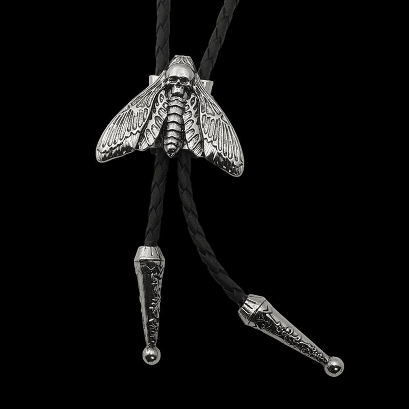 Gothic Death Moth Zinc Alloy Bolo Tie
