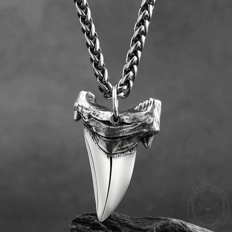Shark Teeth Sterling Silver Animal Pendant