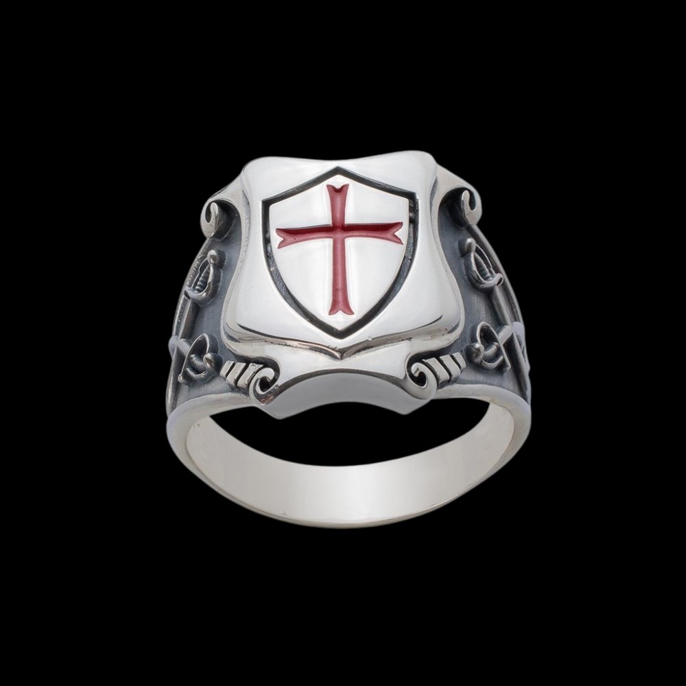 Knights Templar Red Cross Ring