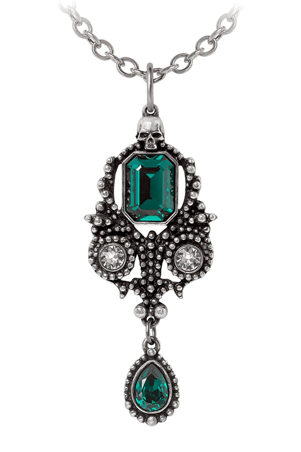 Lost Jewels of Paris Gothic Pendant With Green Crystals