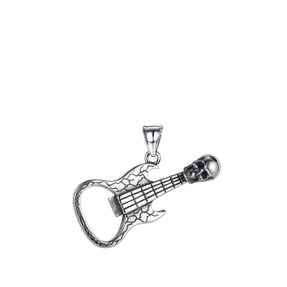Rock Stainless Steel Necklaces / Guitar Style Bottle Opener Jewerly
