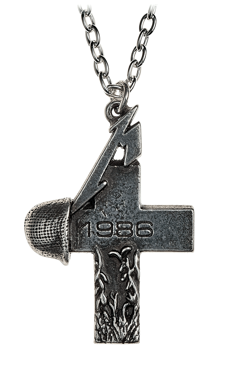 Metallica 1986 Cross Pendant With Helmet Detail