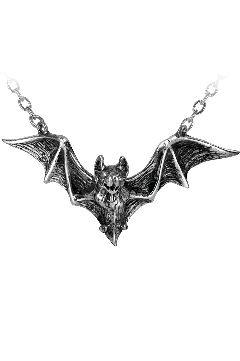 Om Strygia Pewter Bat Pendant With Raised Wings