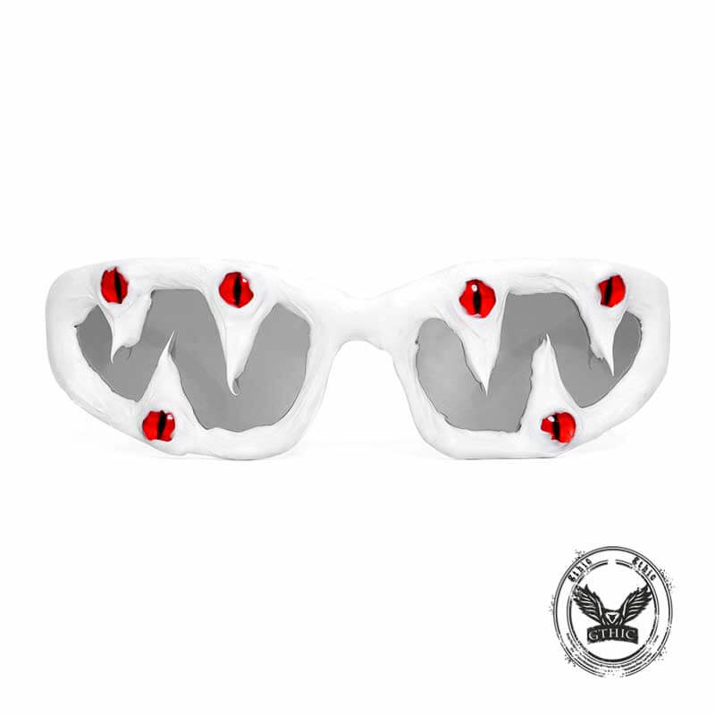 Punk Sharp Teeth Eyeballs Drip Glue Pc Sunglasses