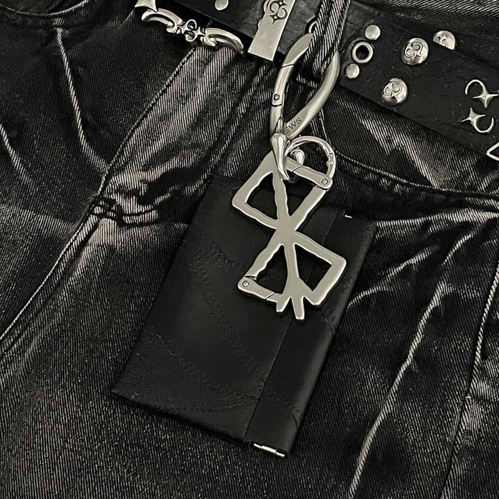 Retro Hollowed-out Cross Pu Leather Waist Wallet
