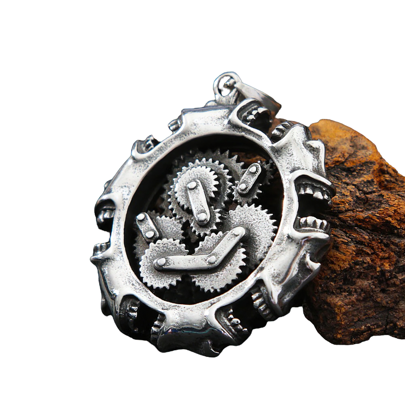 Rock Style Pendant of Mechanical Skull / Necklace Gothic Stainless Steel Jewelry
