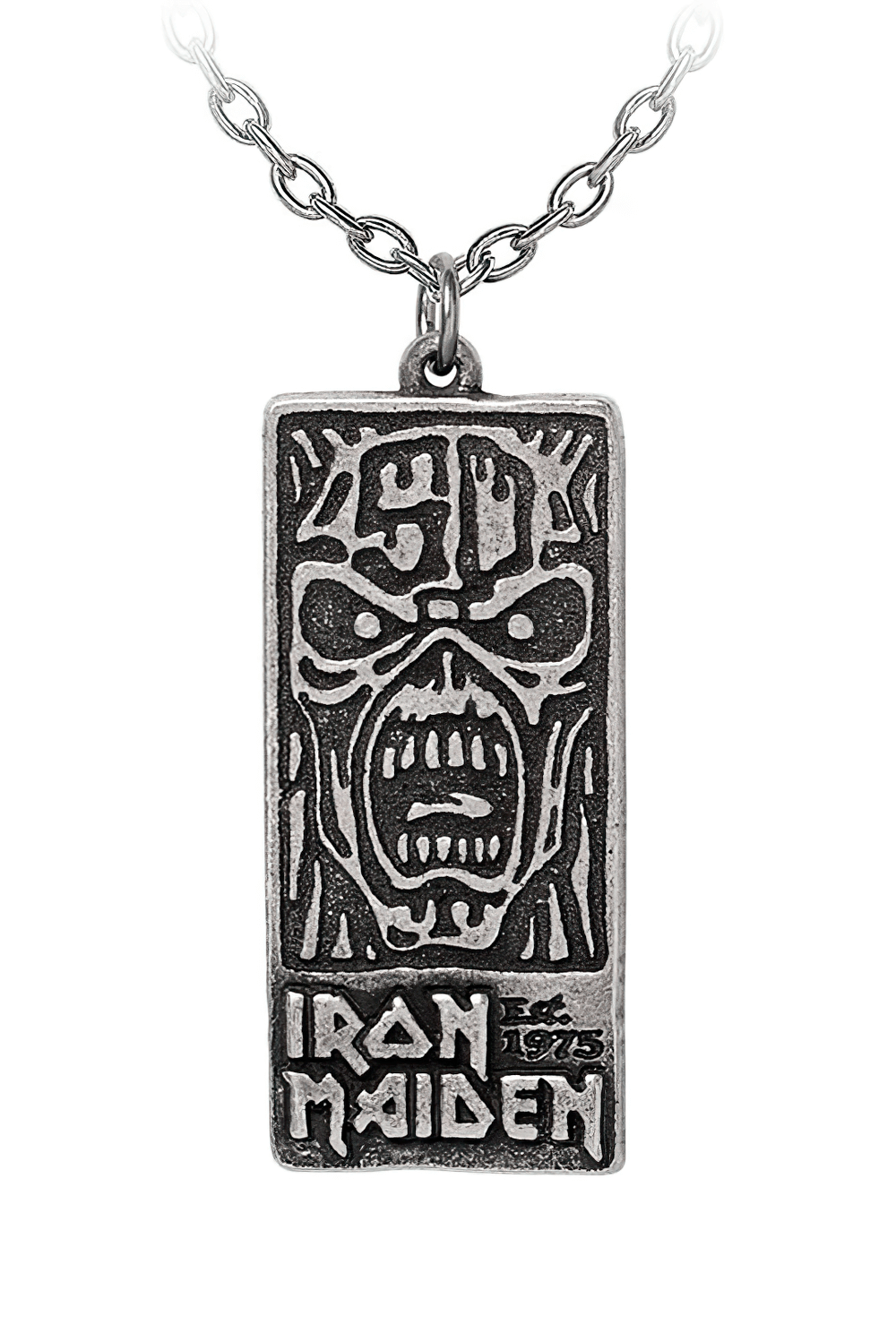 Stylish Iron Maiden 50 Years Tablet Pendant With Chain