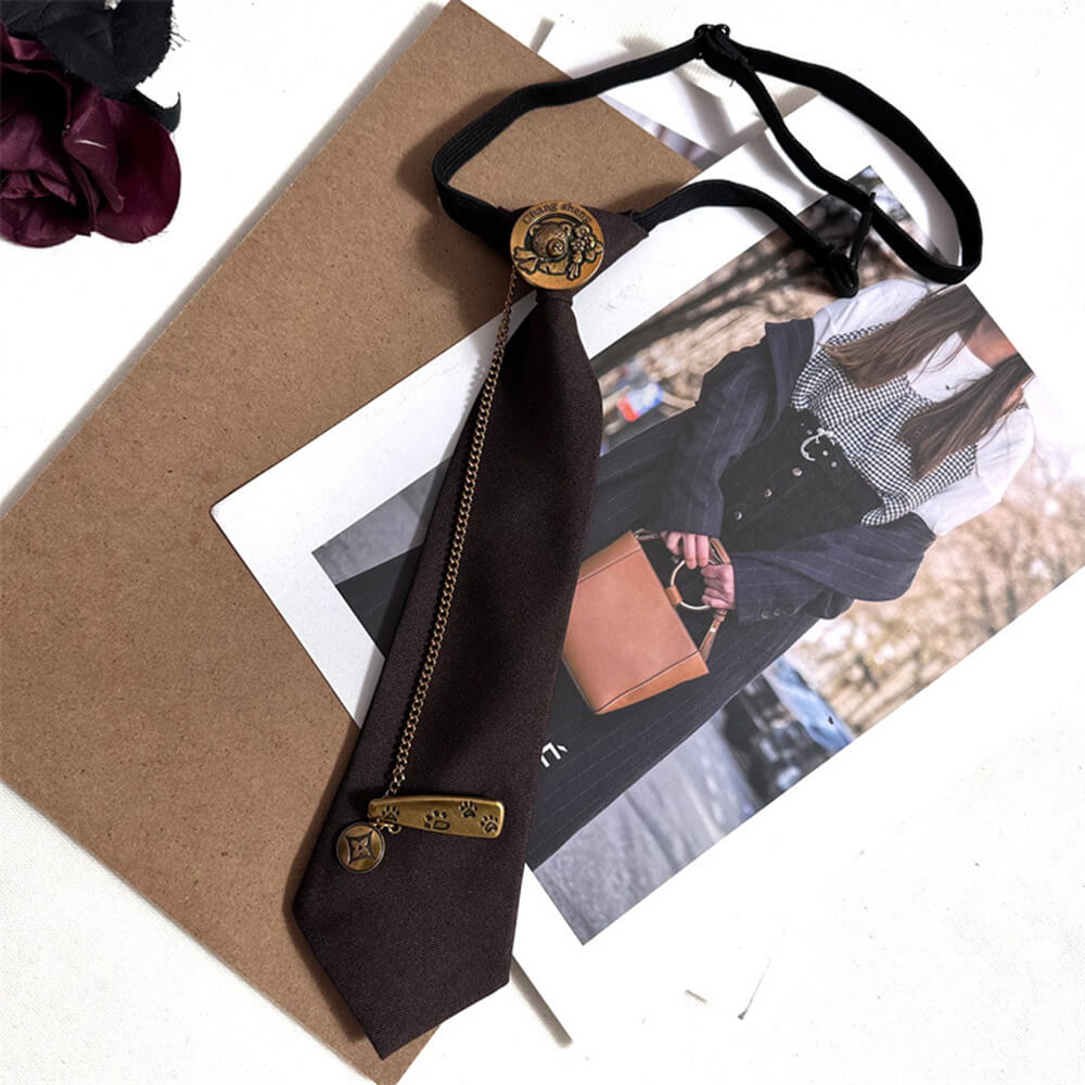 Versatile Bear Round-head Brooch Decorative Tie