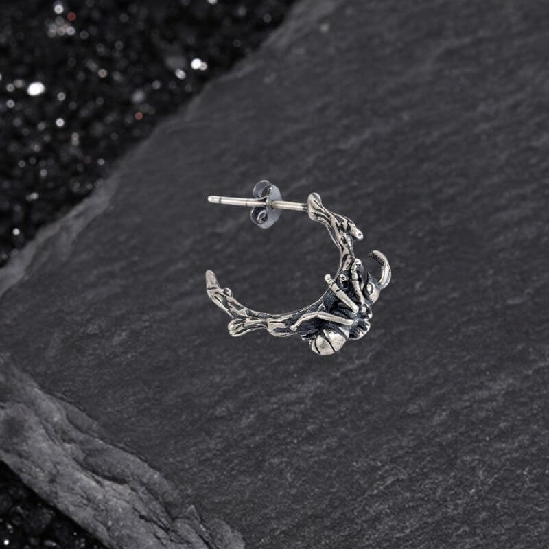 Ant Climbing a Tree Sterling Silver Earrings