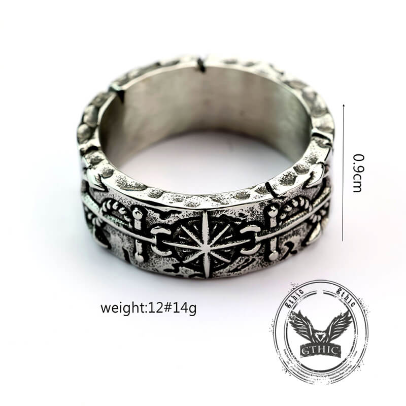 Eight-pointed Star Pirate Anchor Stainless Steel Ring