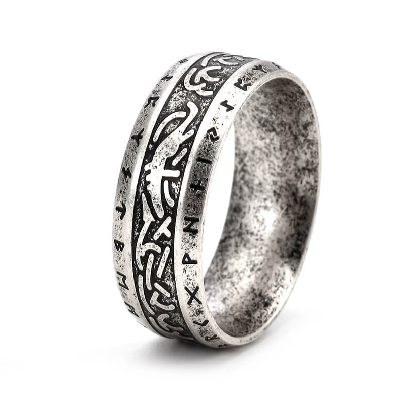 Nordic Runes Stainless Steel Viking Ring