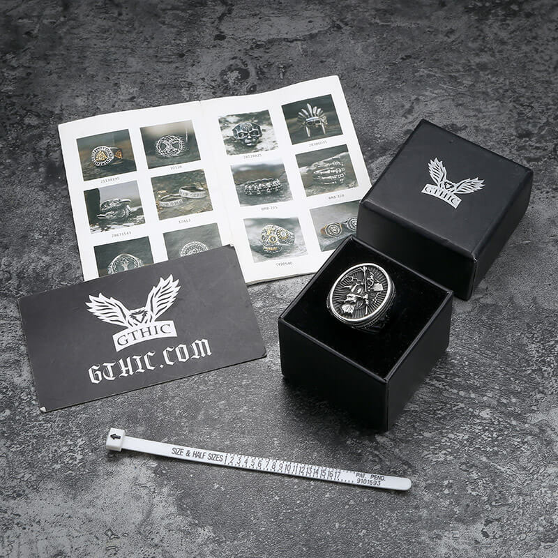 Reaper Scythe Stainless Steel Skull Ring