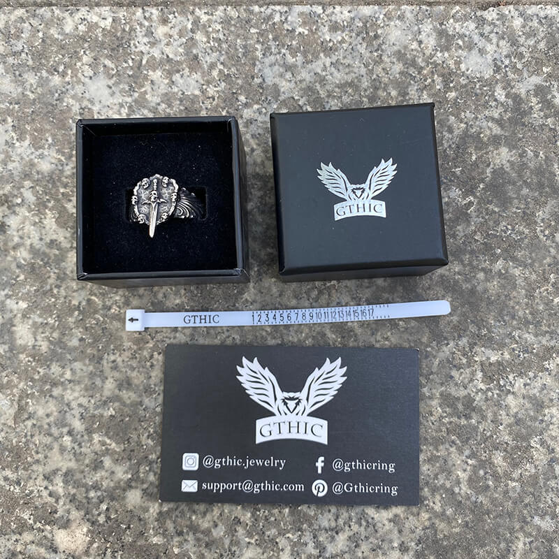 Sword Stainless Steel Skull Ring
