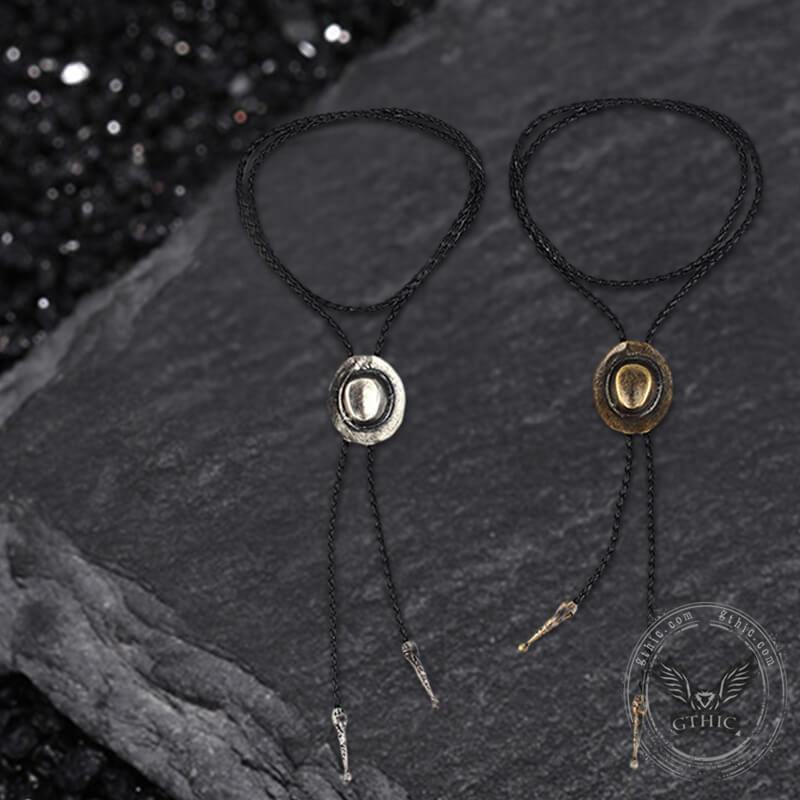 Western Cowboy Hat Design Alloy Bolo Tie