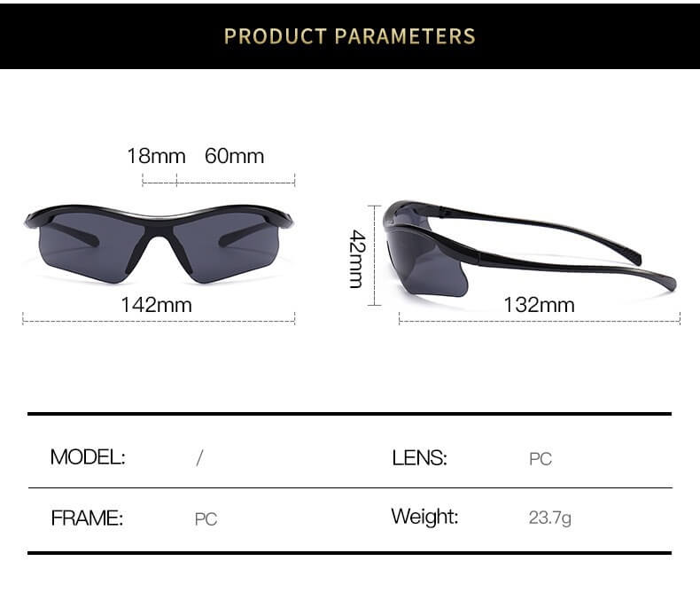 Y2k Half-frame Uv-proof Outdoor Punk Pc Sunglasses