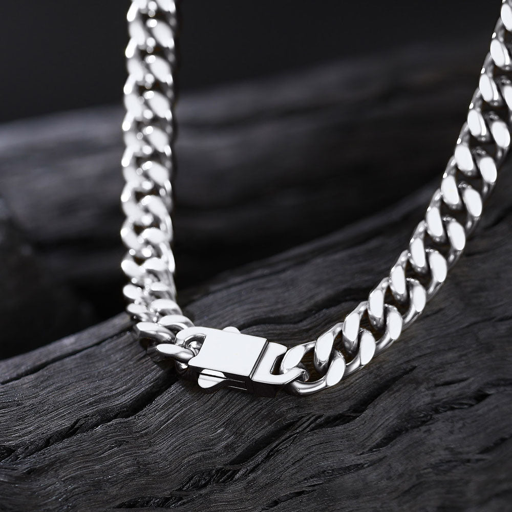 5mm Width Miami Cuban Link Chain Necklace Set for