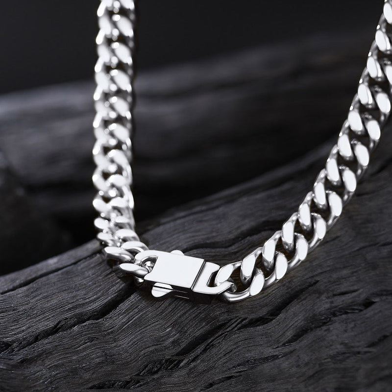 5mm Width Miami Cuban Link Chain Necklace Set for