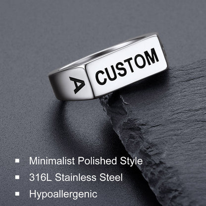 Customizable 7mm Minimalist Simple Band Ring for