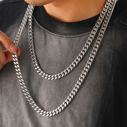9mm Miami Cuban Link Chain Necklace Set for