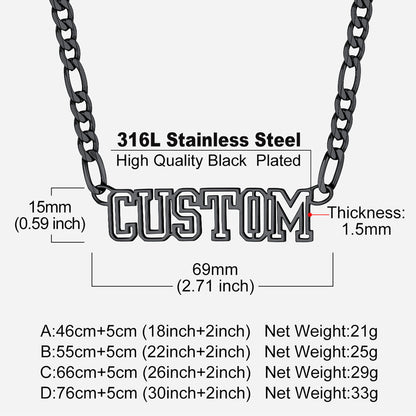 Personalised Nameplate Figaro Chain Necklace for