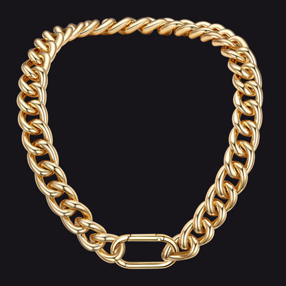Gold Chunky Cuban Link Chain Choker for