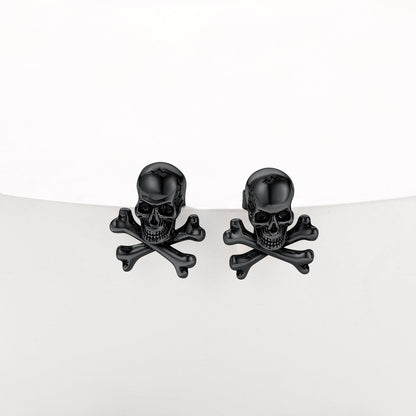 Punk Skull Crossbones Stud Earrings for