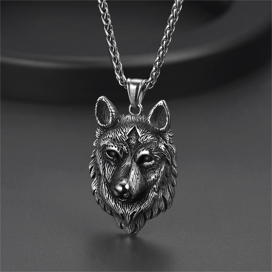 Viking Wild Wolf Pendant Necklace Norse Jewelry for