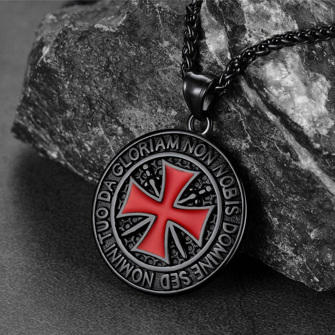 Knights Templar Cross Medallion Necklace for