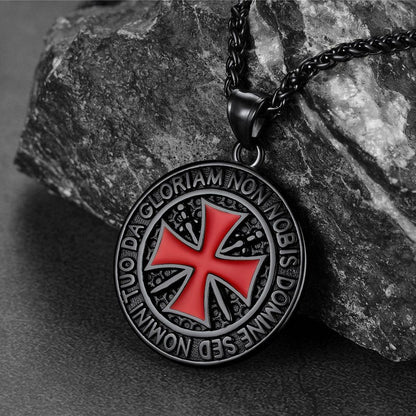 Knights Templar Cross Medallion Necklace for