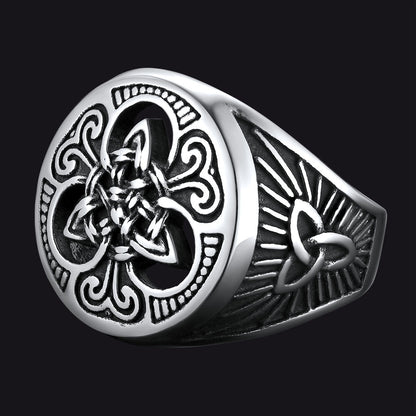 Viking Celtic Knot Signet Ring for